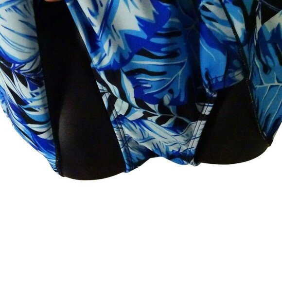 NWT Simply Fit Tropical Print Blue One Piece XL Polyester Spandex Swimsuit $90 - Picture 6 of 9